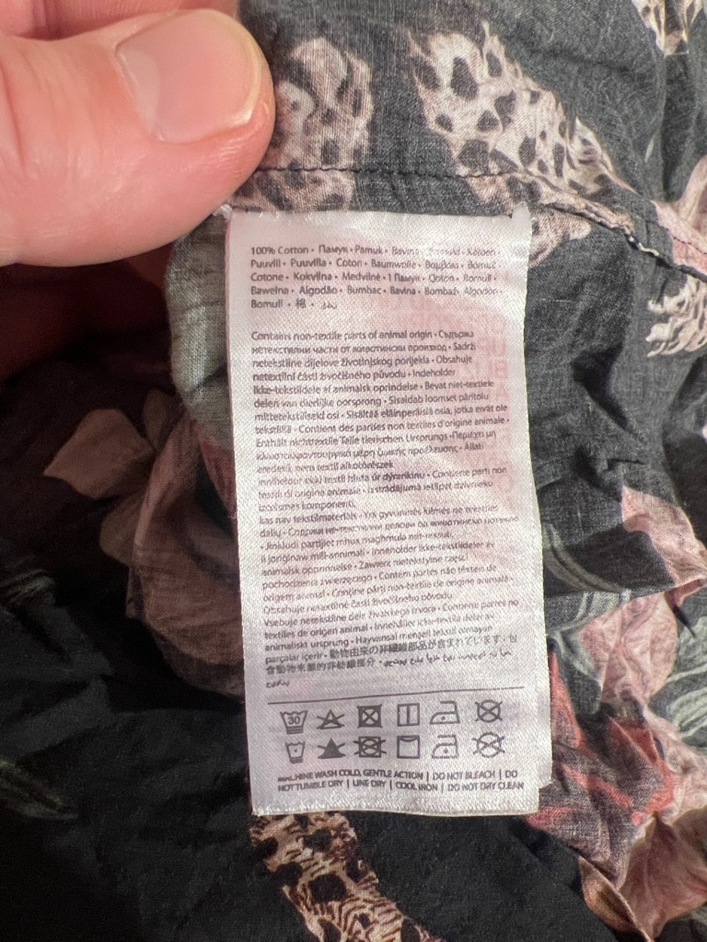 Leopard & Floral Satin Pajama Top - Black with Rust Floral - Picture 10 of 15